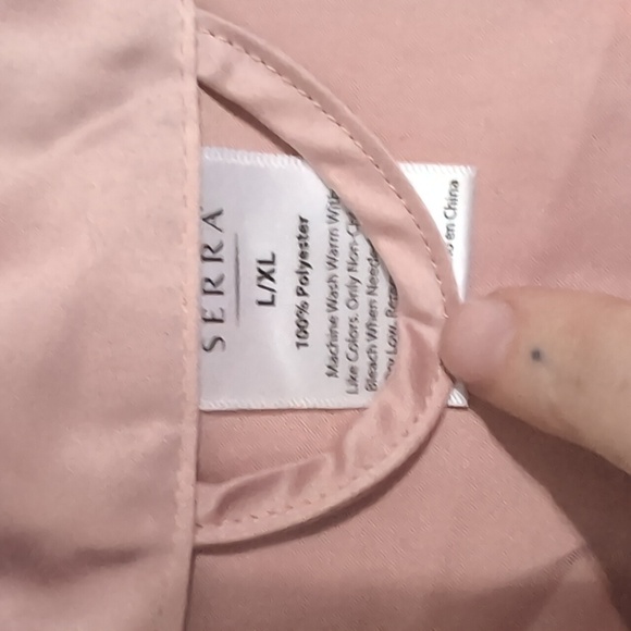 Serra Dusty Rose Pink Ruffled Satin Robe Size Large/Extra Large - Picture 3 of 5